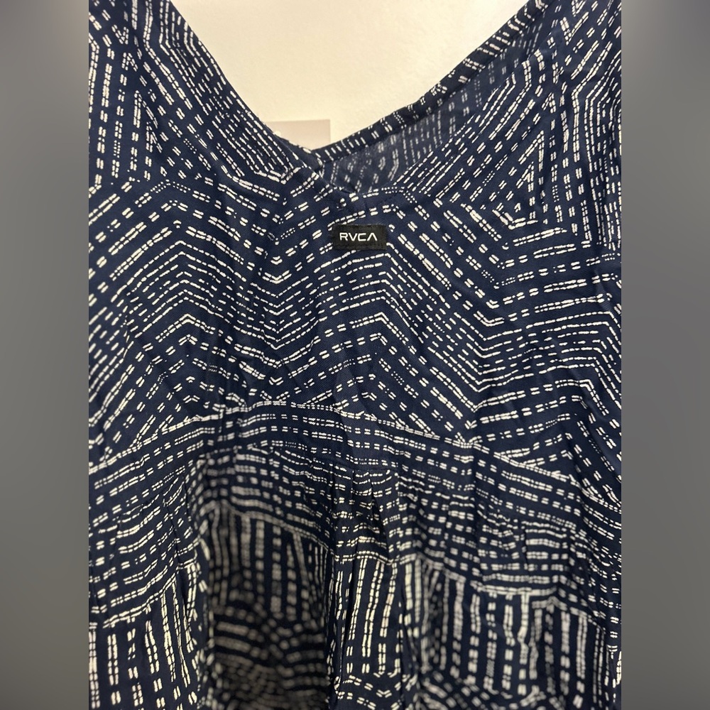 NWT RVCA Nolan Navy Blue Print Dress - Picture 11 of 11